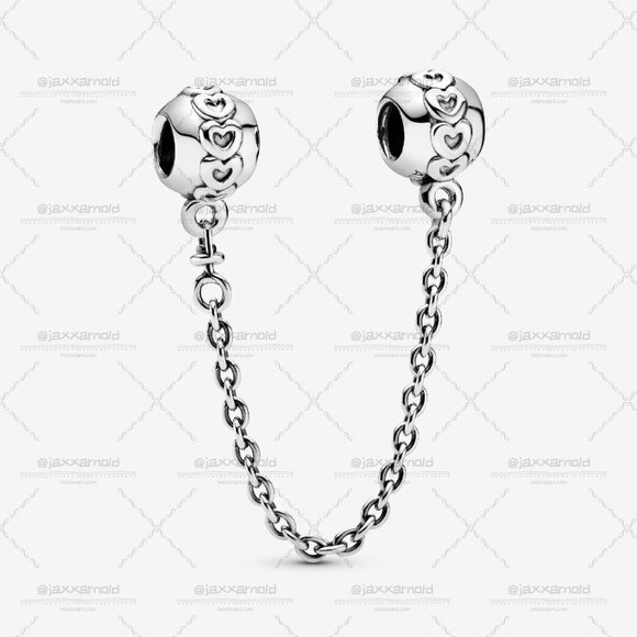 Pandora Band of Hearts Safety Chain Charm - Picture 1 of 3